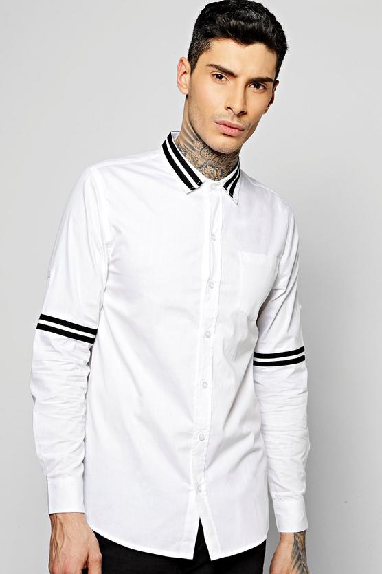 Slim Fit Gros Grain Striped Shirt